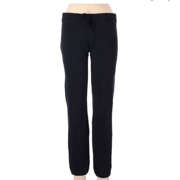 James Perse 100% Supima Cotton French Terry Black Low-Rise Back Pocket Joggers 2 - Picture 1 of 9